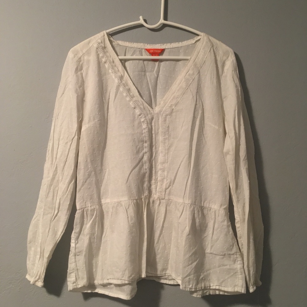 Light cotton white peplum top